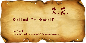 Kolimár Rudolf névjegykártya