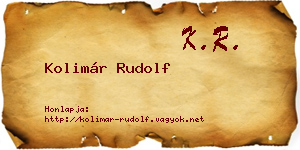 Kolimár Rudolf névjegykártya